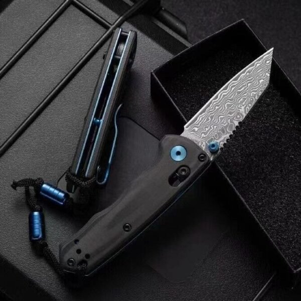 Butterfly BM290 Damascus steel folding knife Benchmade 290 outdoor camping knife - Image 8
