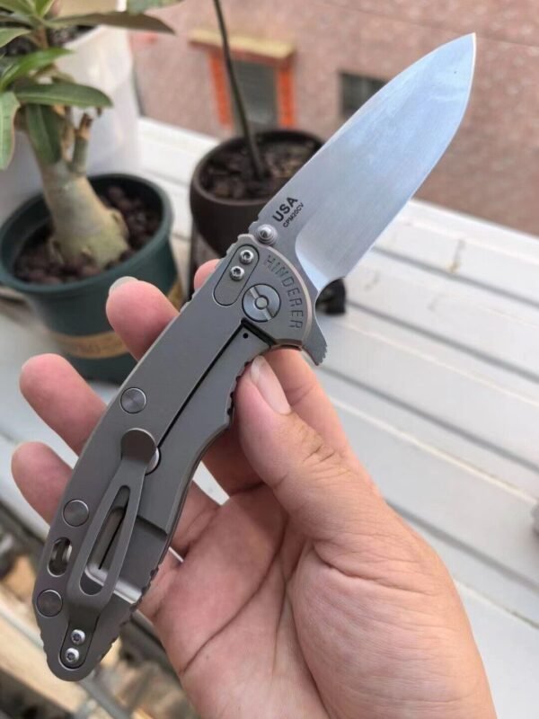 Green Stab Schindler XM18 titanium alloy EDC outdoor folding knife - Image 7