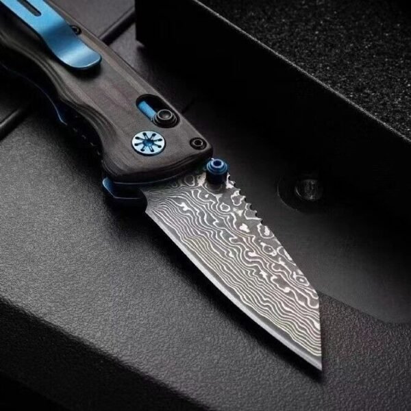 Butterfly BM290 Damascus steel folding knife Benchmade 290 outdoor camping knife - Image 7