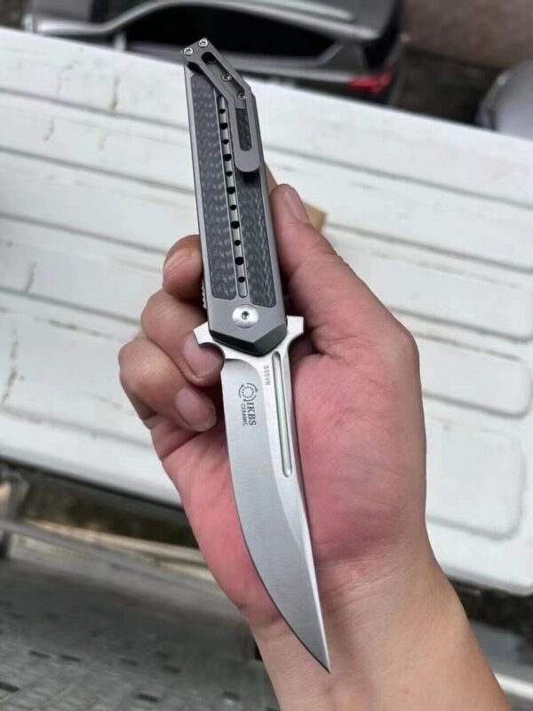Tod-berg titanium alloy carbon fiber bearing quick-opening folding knife S35VN blade material - Image 7