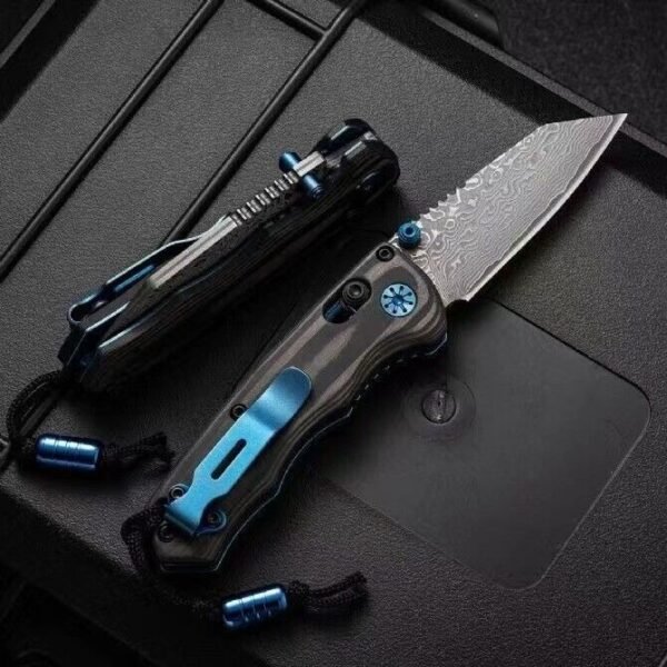 Butterfly BM290 Damascus steel folding knife Benchmade 290 outdoor camping knife - Image 5