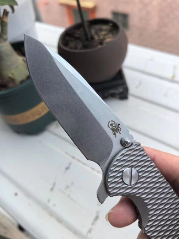 Green Stab Schindler XM18 titanium alloy EDC outdoor folding knife - Image 4