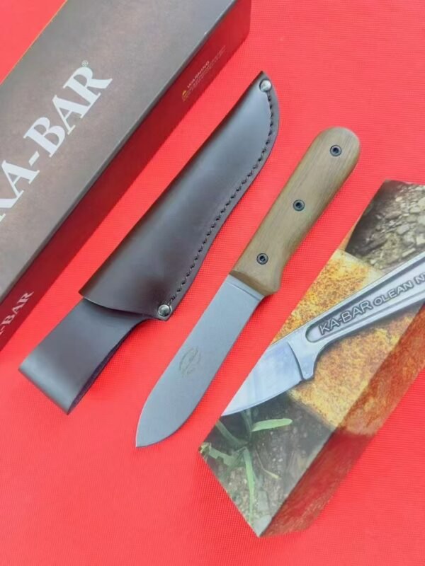 Brown walnut handle straight knife BK62 1095 CroVan Carbon steel 56-58HRC EDC
