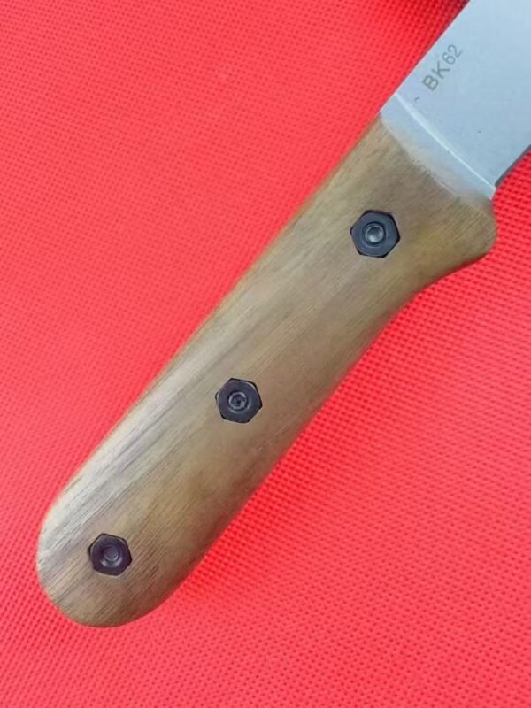 Brown walnut handle straight knife BK62 1095 CroVan Carbon steel 56-58HRC EDC - Image 4
