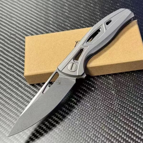Bearhead F7 Hollow Edition Titanium Folding Knife - M390 Blade + Ceramic Bearing System - Image 9