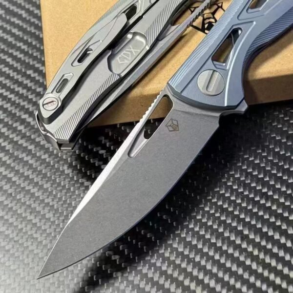 Bearhead F7 Hollow Edition Titanium Folding Knife - M390 Blade + Ceramic Bearing System - Image 8
