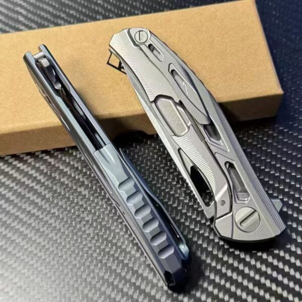 Bearhead F7 Hollow Edition Titanium Folding Knife - M390 Blade + Ceramic Bearing System - Image 6