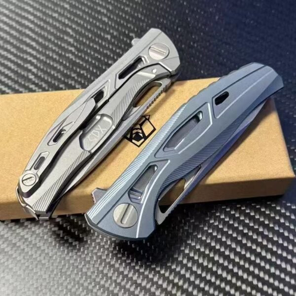 Bearhead F7 Hollow Edition Titanium Folding Knife - M390 Blade + Ceramic Bearing System - Image 5
