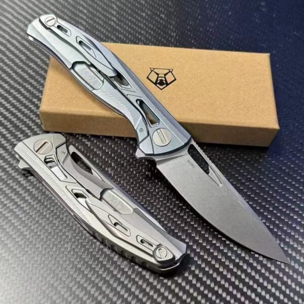 Bearhead F7 Hollow Edition Titanium Folding Knife - M390 Blade + Ceramic Bearing System - Image 4