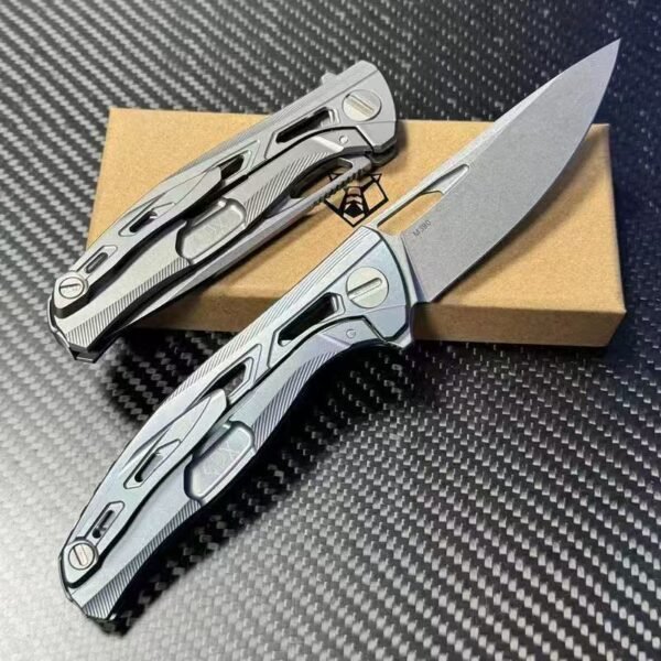 Bearhead F7 Hollow Edition Titanium Folding Knife - M390 Blade + Ceramic Bearing System - Image 3