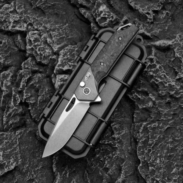 [TimeSpace SK4904] Original Button Lock Folding Knife 154CM Steel with Heat Treatment - Image 4