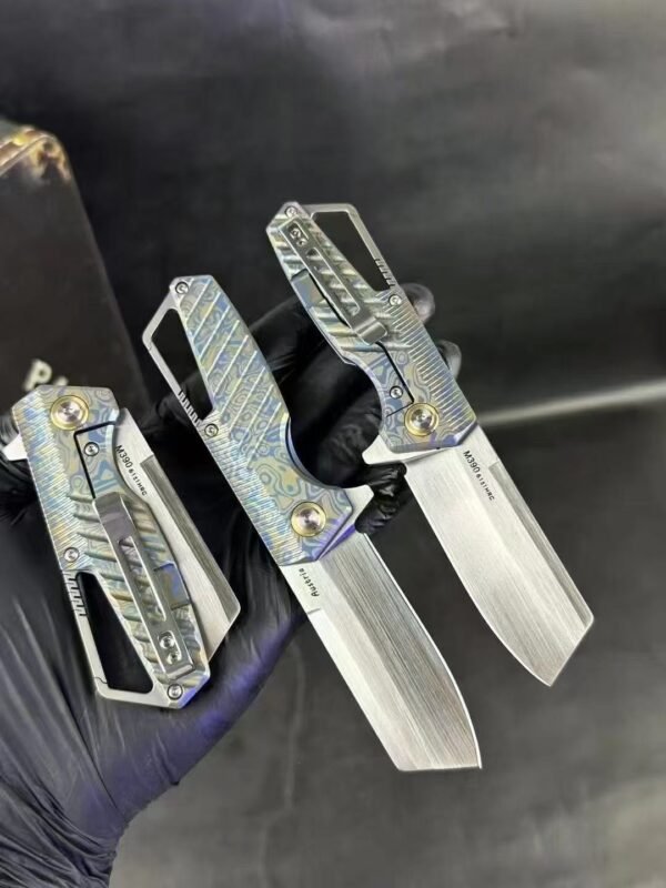 Little Tank M390 Folding Knife EDC Outdoor - Austrian M390 Powder Steel CT4 Titanium Handle