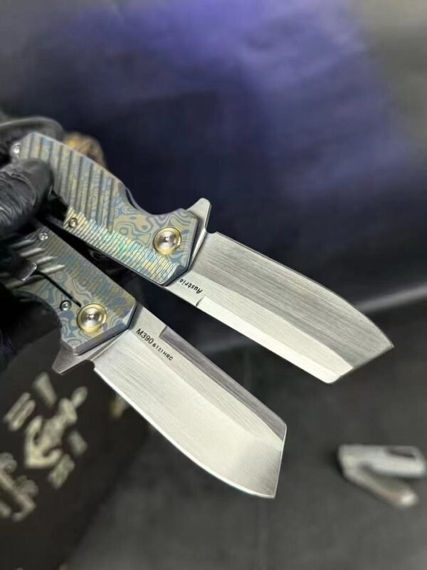 Little Tank M390 Folding Knife EDC Outdoor - Austrian M390 Powder Steel CT4 Titanium Handle - Image 8
