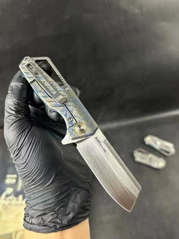 Little Tank M390 Folding Knife EDC Outdoor - Austrian M390 Powder Steel CT4 Titanium Handle - Image 4