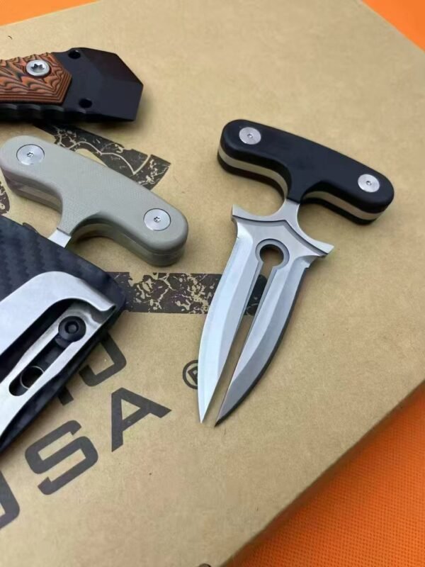 Defender-Dual Killer Knuckle Duster EDC Outdoor Tool - DC53 Steel 60HRC Sandblasted - Image 2