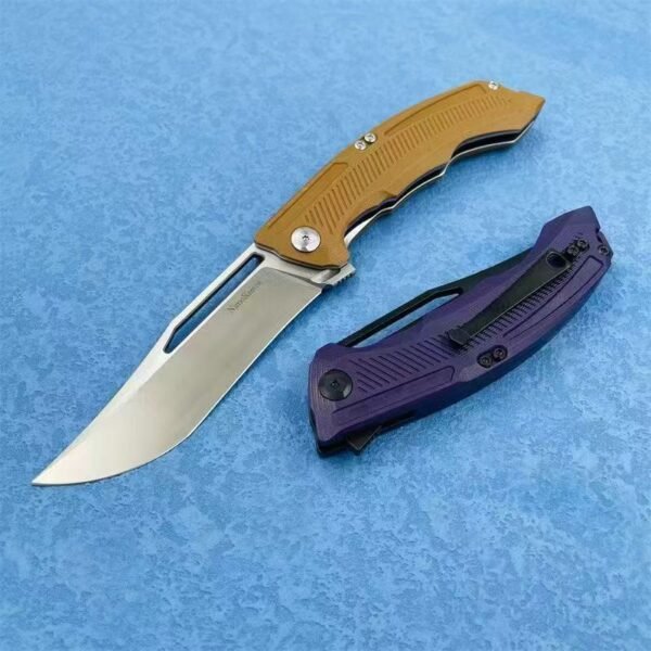 Feilong Design-NIMO R8 Folding Knife - D2 Steel Blade Stainless Steel Liner with G10 Handle - Image 3