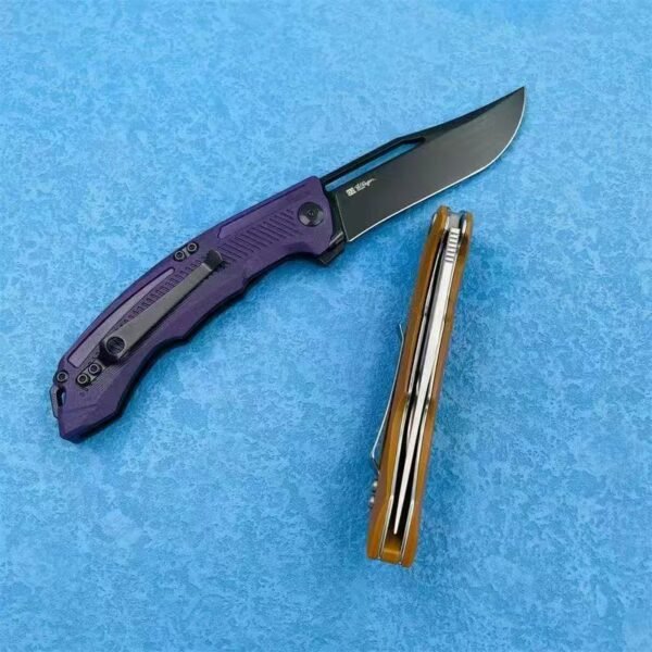 Feilong Design-NIMO R8 Folding Knife - D2 Steel Blade Stainless Steel Liner with G10 Handle - Image 2