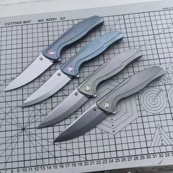 Bearhead F7 Titanium Folding Knife - M390 Stonewashed Blade TC4 Titanium Handle
