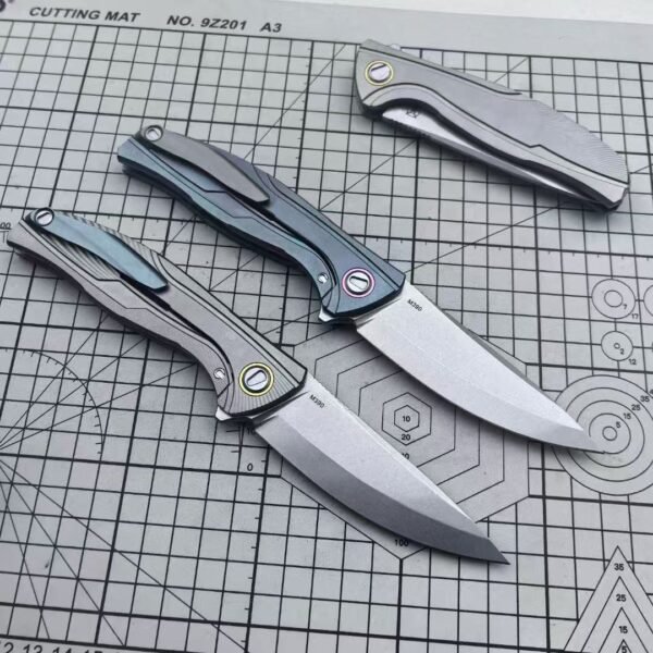 Bearhead F7 Titanium Folding Knife - M390 Stonewashed Blade TC4 Titanium Handle - Image 9
