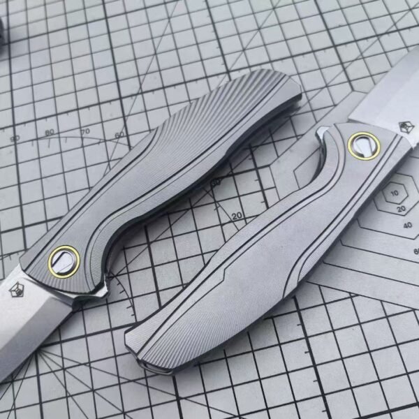 Bearhead F7 Titanium Folding Knife - M390 Stonewashed Blade TC4 Titanium Handle - Image 8