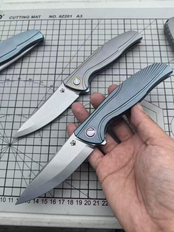 Bearhead F7 Titanium Folding Knife - M390 Stonewashed Blade TC4 Titanium Handle - Image 6