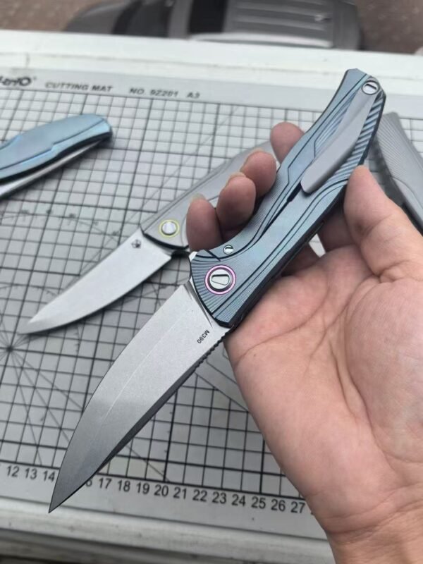 Bearhead F7 Titanium Folding Knife - M390 Stonewashed Blade TC4 Titanium Handle - Image 5