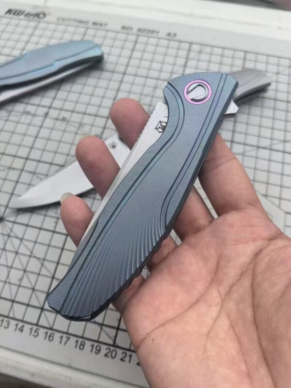 Bearhead F7 Titanium Folding Knife - M390 Stonewashed Blade TC4 Titanium Handle - Image 2
