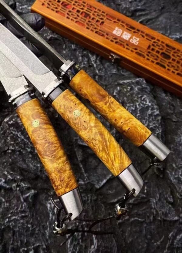 [Emperor·Wootz Steel Samurai] Wootz Steel with Damask Snowflake Pattern Blade - Image 7