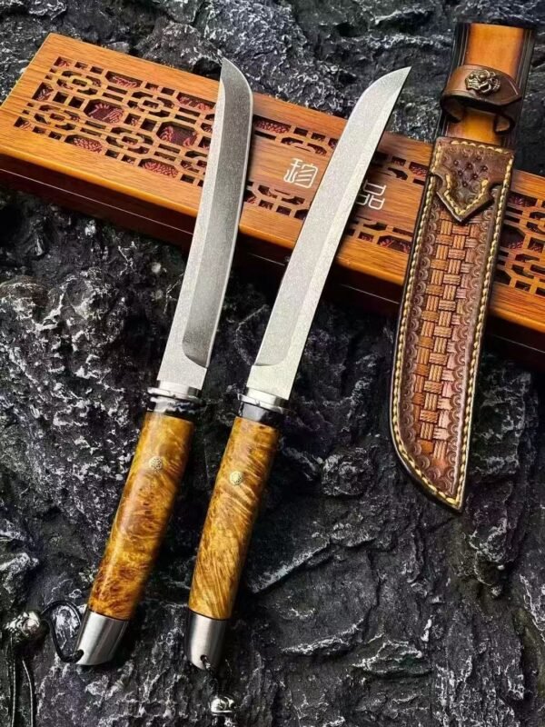 [Emperor·Wootz Steel Samurai] Wootz Steel with Damask Snowflake Pattern Blade - Image 5