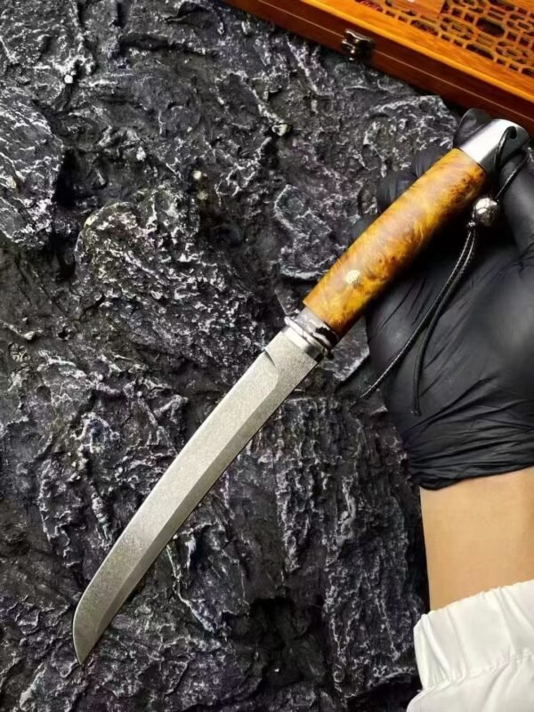 [Emperor·Wootz Steel Samurai] Wootz Steel with Damask Snowflake Pattern Blade - Image 4
