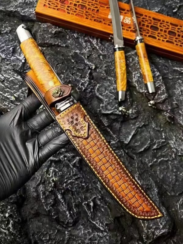 [Emperor·Wootz Steel Samurai] Wootz Steel with Damask Snowflake Pattern Blade - Image 3