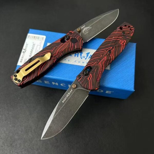 New Benchmade 585BK-251 Mini Barrage Folding Knife - S90V Steel Blade Black DLC Battle Wash - Image 8