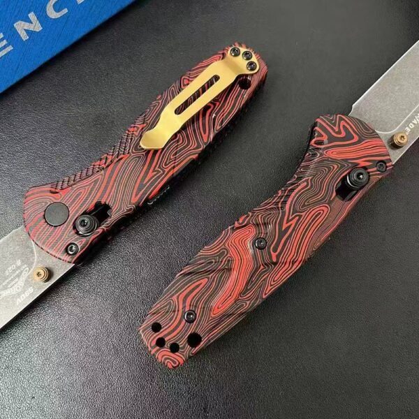 New Benchmade 585BK-251 Mini Barrage Folding Knife - S90V Steel Blade Black DLC Battle Wash - Image 5
