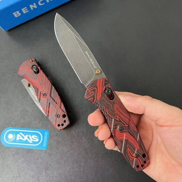 New Benchmade 585BK-251 Mini Barrage Folding Knife - S90V Steel Blade Black DLC Battle Wash - Image 4