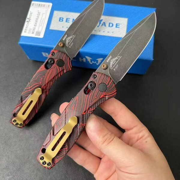 New Benchmade 585BK-251 Mini Barrage Folding Knife - S90V Steel Blade Black DLC Battle Wash - Image 3