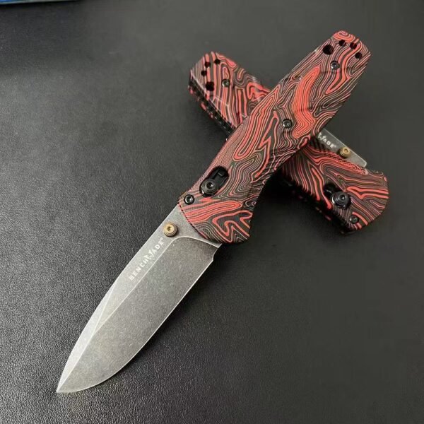 New Benchmade 585BK-251 Mini Barrage Folding Knife - S90V Steel Blade Black DLC Battle Wash - Image 2