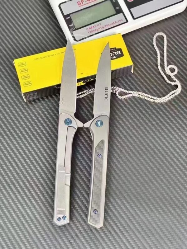 Buck 264 Folding Knife - 14C28N Steel Blade T6061 Aluminum + Carbon Fiber Handle - Image 7