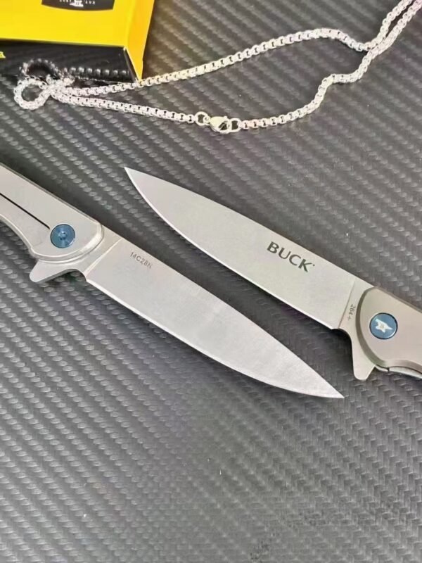 Buck 264 Folding Knife - 14C28N Steel Blade T6061 Aluminum + Carbon Fiber Handle - Image 6