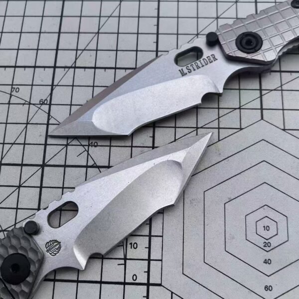 Strider Tank SNG Titanium Folding Knife (Honeycomb/Grenade Pattern) - Genuine D2 Blade - Image 8