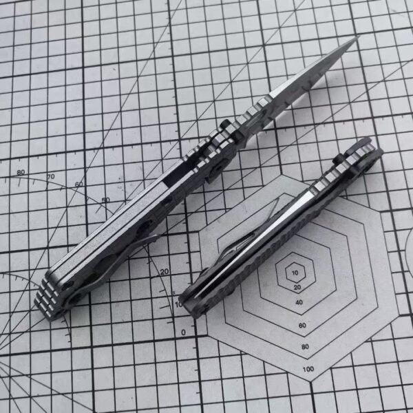 Strider Tank SNG Titanium Folding Knife (Honeycomb/Grenade Pattern) - Genuine D2 Blade - Image 7