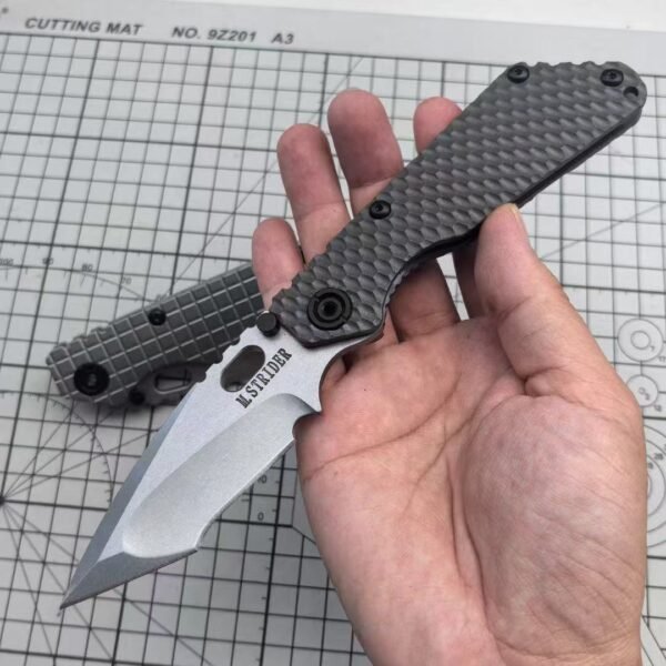 Strider Tank SNG Titanium Folding Knife (Honeycomb/Grenade Pattern) - Genuine D2 Blade - Image 5