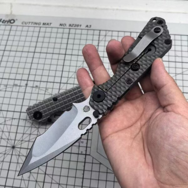 Strider Tank SNG Titanium Folding Knife (Honeycomb/Grenade Pattern) - Genuine D2 Blade - Image 4