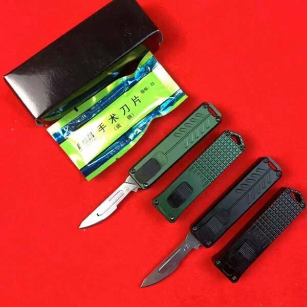 Microtech Straight-Out Mini Scalpel - with 10pcs #23 Scalpel Blades T6-6061 Aircraft Aluminum Handle - Image 3