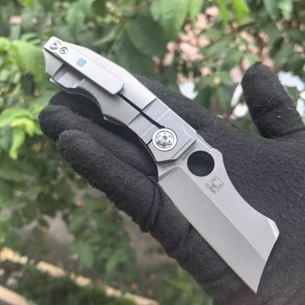 Spyderco C260TIP Ceramic Bearing Folding Knife CPM-20CV Steel Blade Titanium TC4 Handle - Image 8