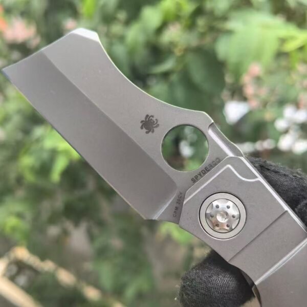 Spyderco C260TIP Ceramic Bearing Folding Knife CPM-20CV Steel Blade Titanium TC4 Handle - Image 6