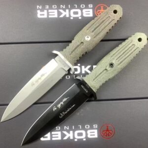 Boker Germany Applegate Fixed Blade Knife - 440C Steel Blade Micarta Handle 59-61HRC