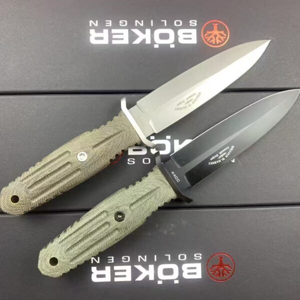 Boker Germany Applegate Fixed Blade Knife - 440C Steel Blade Micarta Handle 59-61HRC - Image 9