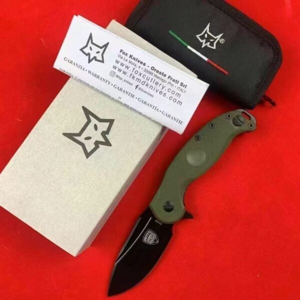 Italian Fox LRVES Ives Tactical Heavy Folding Knife 9Cr18MoV Steel Blade Blackening Finish - Image 4