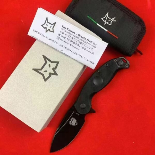 Italian Fox LRVES Ives Tactical Heavy Folding Knife 9Cr18MoV Steel Blade Blackening Finish - Image 3