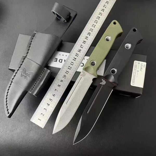 New Benchmade 163 Knife - S30V Steel Blade with Stonewash/Black Titanium Finish G10 Handle